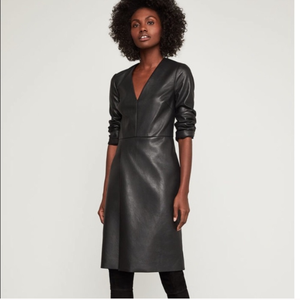 NWT BCBG Vegan Leather Sheath Dress Sz. M